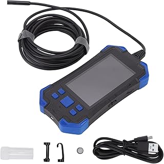 7.9mm Dual Lens Endoscope with 4.3in IPS Screen, 1080P HD, 3000mAh Battery, 5m Cable, IP67 Waterproof - Durable ABS Shell, Scratch Display, Ideal for Inspection and (Blue)