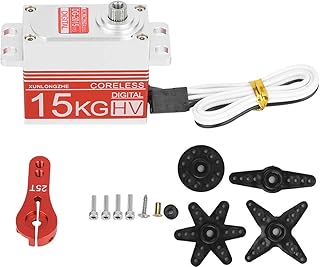 15kg Digital Coreless Motor Metal Gear Steering Servo for RC Car (Red)