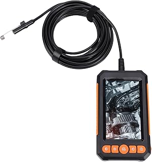 Jeffergarden Industrial Endoscope, 8mm 1080P Dual Lens 4.3 Inch IPS Screen 8 Adjustable LED Lights IP67 Water Proof, with 5m Cable for Automotive Mechanical Pipeline Inspection